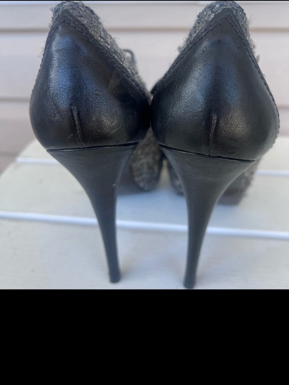 Stuart Weitzman Tweed Lace Up Heels Bootie Oxford Cap Toe Stiletto Size 8 - Picture 3 of 15